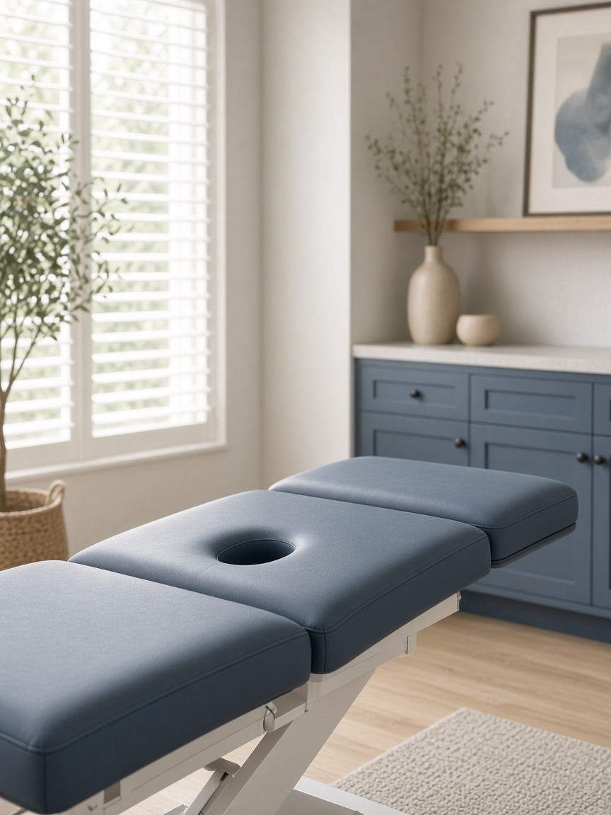 Calm chiropractic treatment space at One Life Chiropractic in Foley